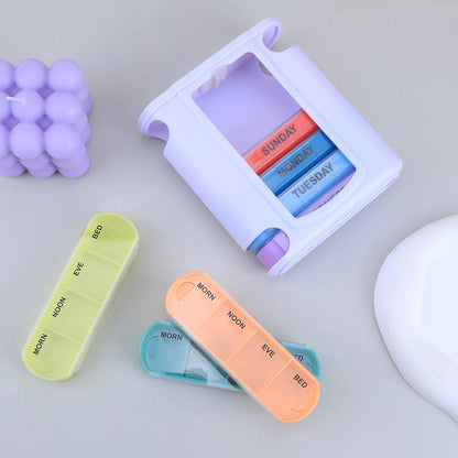 7 Days Pill Medicine Box Weekly Monthly Tablet Holder Storage Organizer Container Case Pill Box Splitters Pharmacy Pill Case