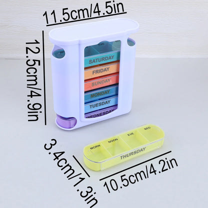 7 Days Pill Medicine Box Weekly Monthly Tablet Holder Storage Organizer Container Case Pill Box Splitters Pharmacy Pill Case