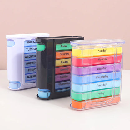 7 Days Pill Medicine Box Weekly Monthly Tablet Holder Storage Organizer Container Case Pill Box Splitters Pharmacy Pill Case